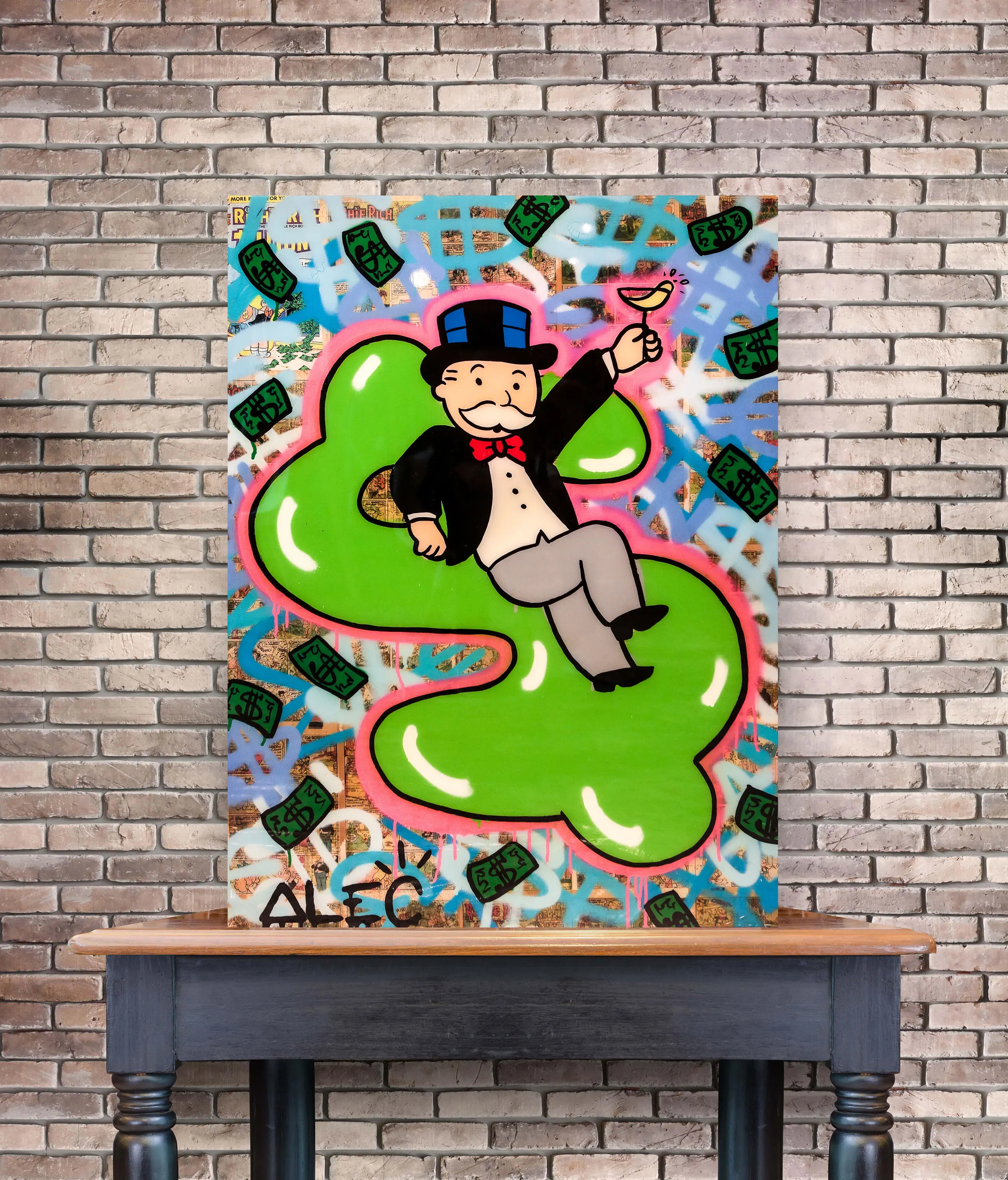 HD Print Alec Monopoly Oil Painting Home Decor Wall Art on Canvas Inflatable Money Canvas Printings Room Decor