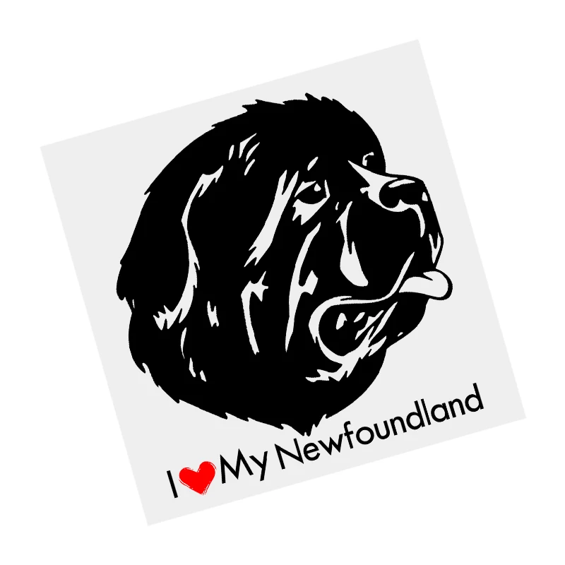 S61611# I Love My Newfoundland Dog Black Transparent Car Sticker Vinyl Decal Waterproof Decors for Motorcycle Bumper Laptop