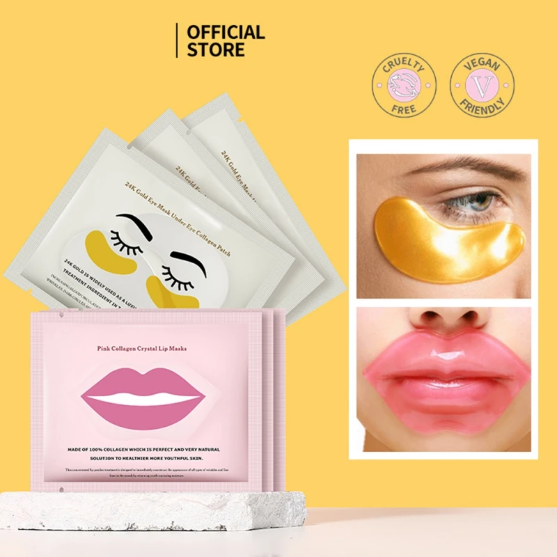 

5pcs Moisturizing Hydrating Nourishing Eye Masks / Lip Masks Remove Dark Under-Eye Circles Eye Patches Eye Care Masks