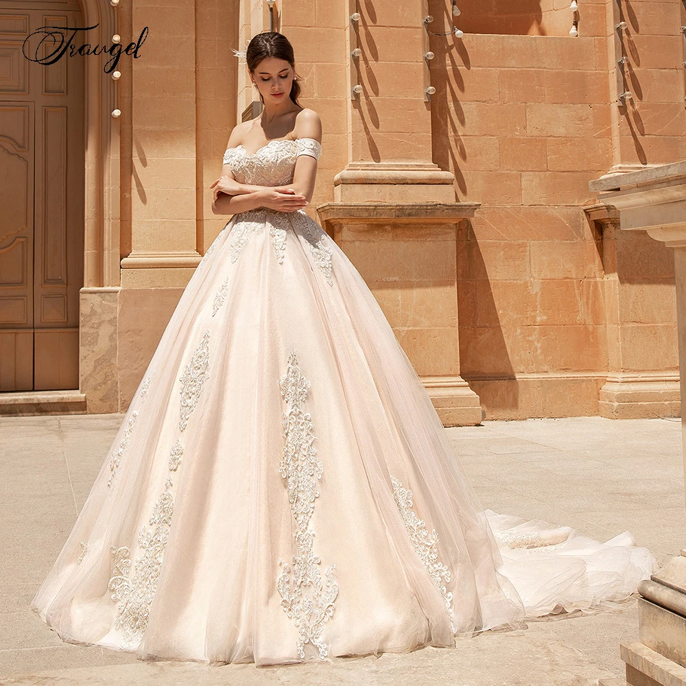 

Traugel Vestidos De Novia Luxury Sweetheart Lace Wedding Dresses Sexy Backless Applique Beaded Court Train A Line Bridal Gown