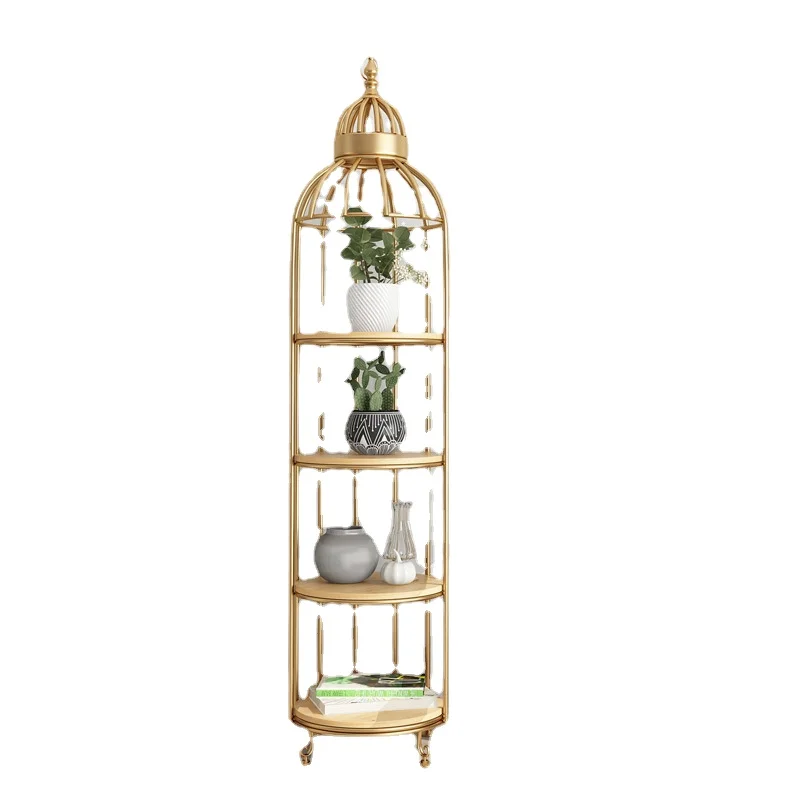 

Modern cafe bird cage shelving idyllic iron flower shop display shelf study living room household metal storage rack