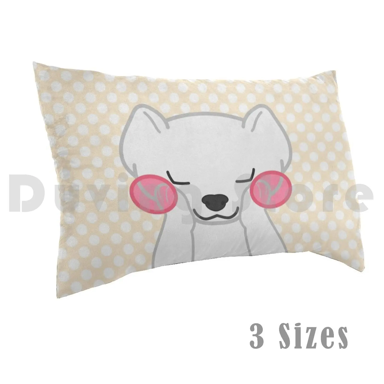 Sweet Ermine Pillow Case DIY 50*70 Ermine Cute Ermine Pink Ermine Blush Blushy Ermine Polka Dots Orange Winter