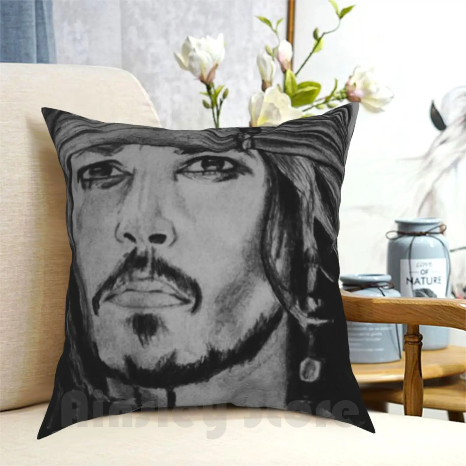 Pillow Case Printed Home Soft Throw Pillow Johnny Depp Depp Johnny Comma Separated Tags Please Thank You Pirates