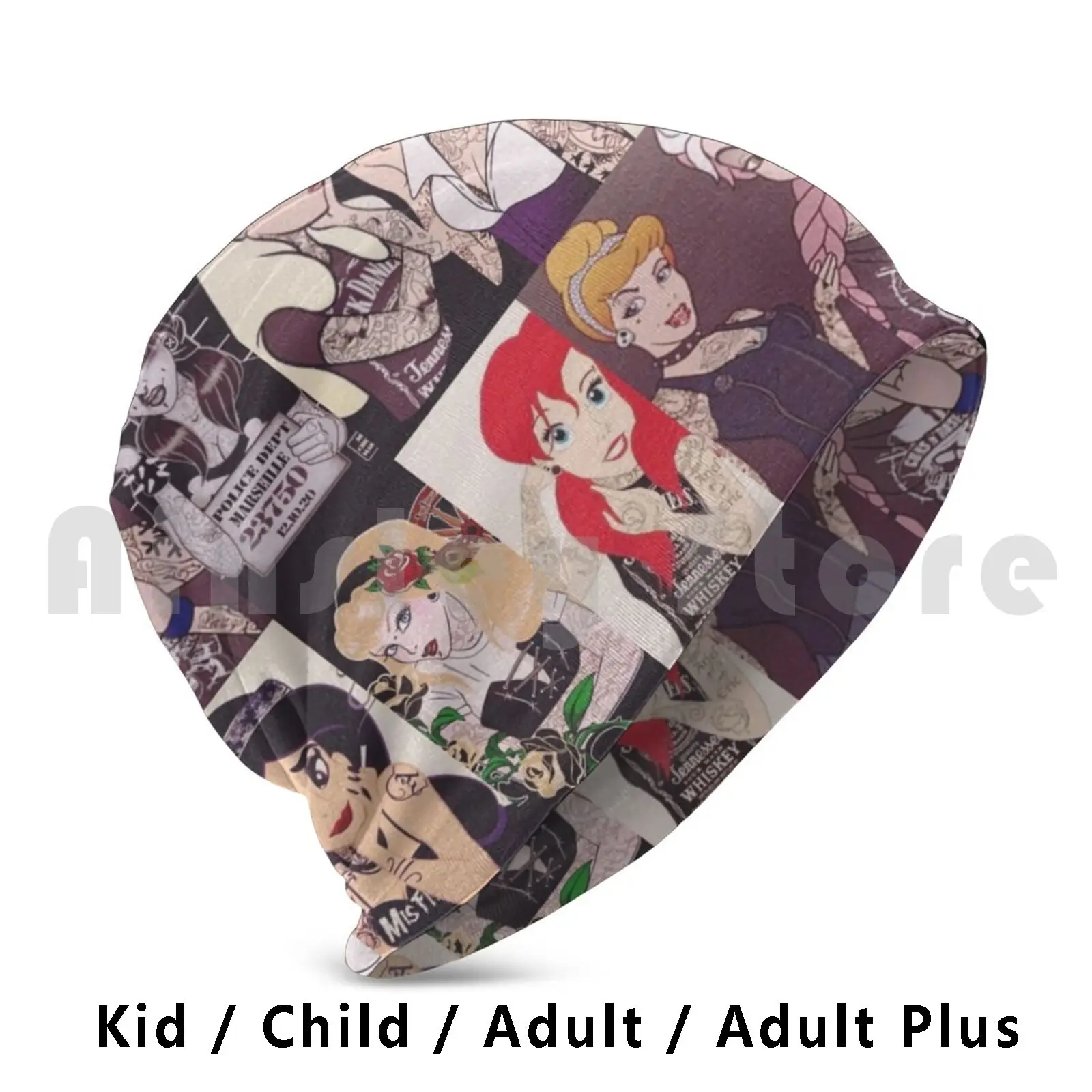 

Punk Princess Collage Beanie Hedging Cap DIY Print Cushion Punk Princess Goth Edgy Edit Collage