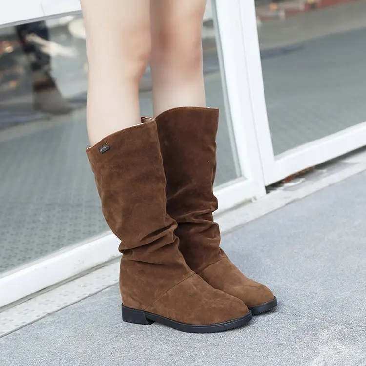 Women Girls Fashion Shoes Autumn Winter Boots Ladies Sexy Sweet Outdoor Boot Stylish Flat Flock Shoes Snow Boots Botas 2019