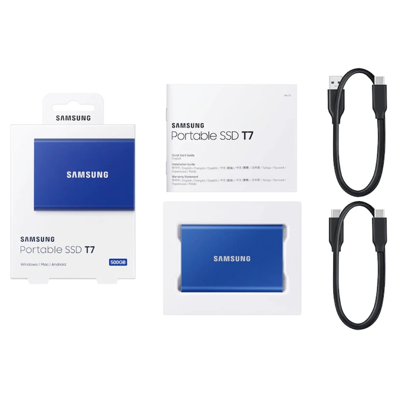 Samsung T7 przenośny dysk SSD NVME 500GB 1TB 2TB zewnętrzne dyski półprzewodnikowe type-c USB 3.2 Gen2 i wstecznie kompatybilny z laptopem