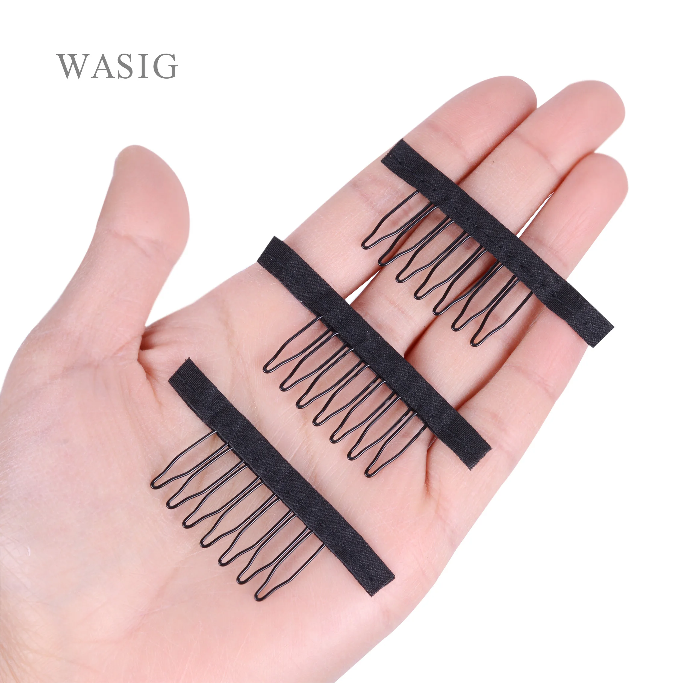 5 Colors Lace Wig Clips Steel Tooth Polyester Durable Cloth Wig Combs for Wig Making Tools Wig Accessories Tools 10pcs/lot