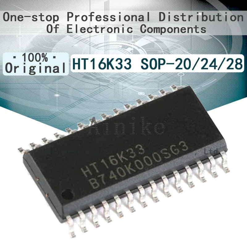 10/Pcs New Original HT16K33 SOP-20 SOP-24 SOP-28 LED driver IC with key scan SOIC-20 SOIC-24 SOIC-28