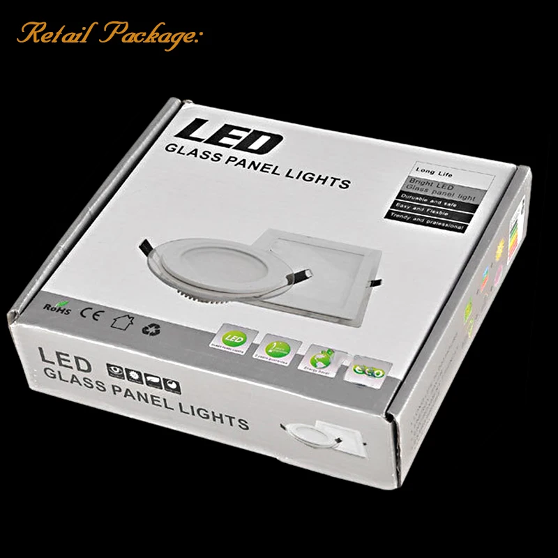 6W 12W 18W Brightness Dimmable LED Ceiling Panel Light 2.4G Wireless Remote Control Dimming Glass Ceiling Downlight AC85V-265V