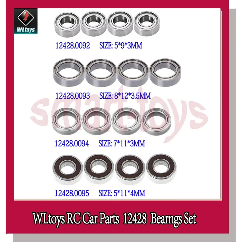 Wltoys 12428 Bearing Set 12428-0092 0093 0094 0095 Ball Bearing for Wltoys 12423 12428 RC Car Parts