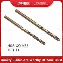1PC Twist Drill Bit10.1 10.2 10.3 10.4 10.5 10.6 10.7 10.8 10.9 11 mm HSS-CO M35 Cobalt Steel Straight Shank For Stainless Steel