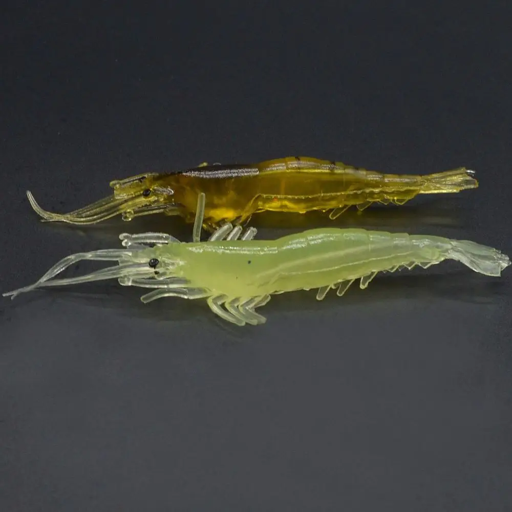 Leurre de pêche Simulation crevette appât souple 7 cm/3.4g herbe crevettes leurres artificiels Lot 4 pièces vente