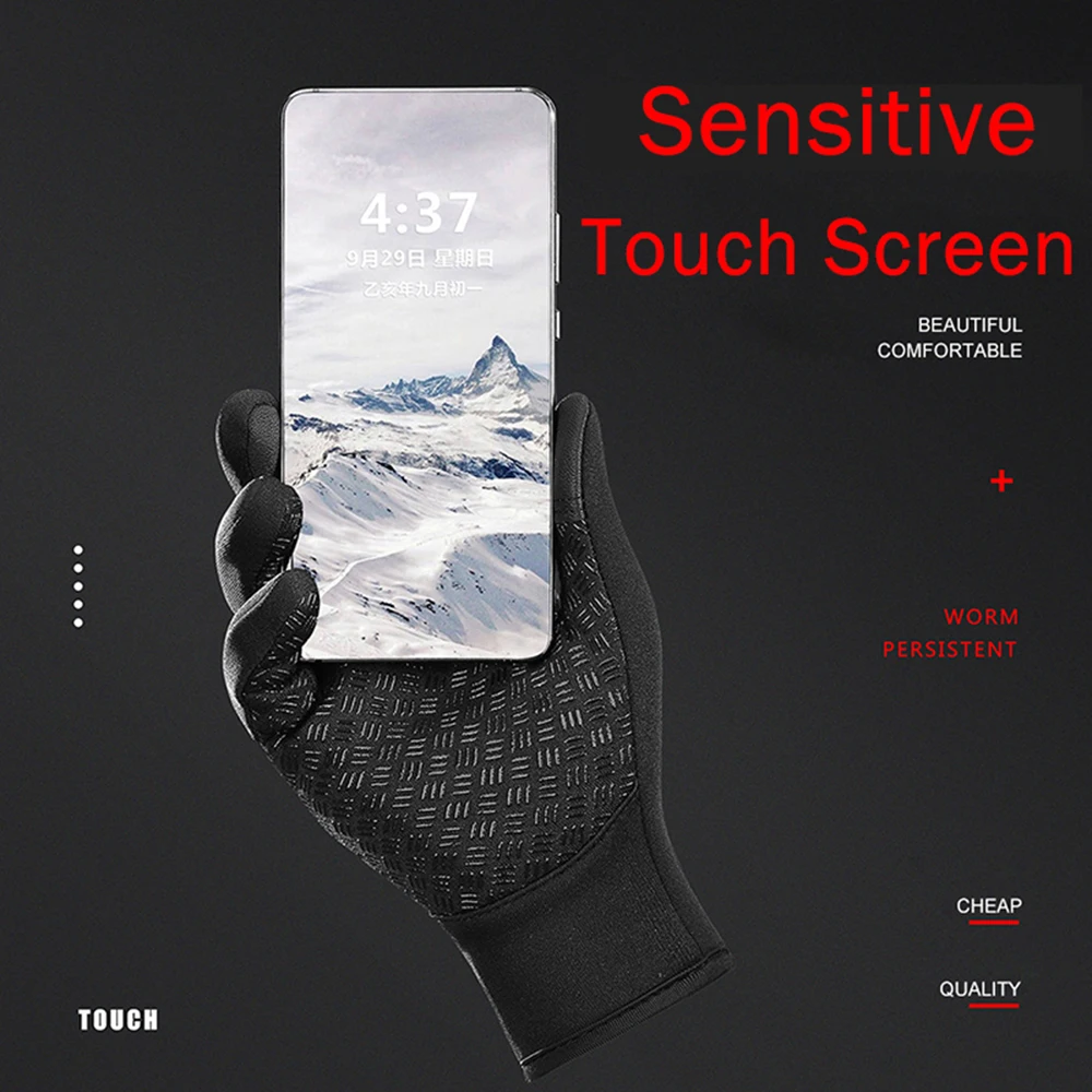 Winter Warm Man Touchscreen Gloves Ski Outdoor Hiking Water-Repellent Non-Slip Fishing Gloves Women Windproof Sport Riding Glove