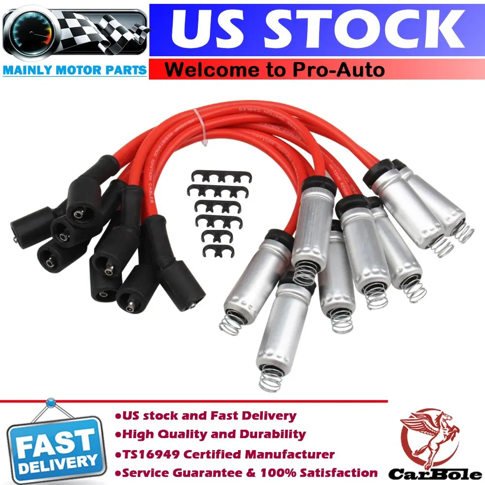 

Spark Plug Wire w/ Heat Shield For CHEVY GMC 1999-2006 LS1 VORTEC 4.8L 5.3L 6.0L