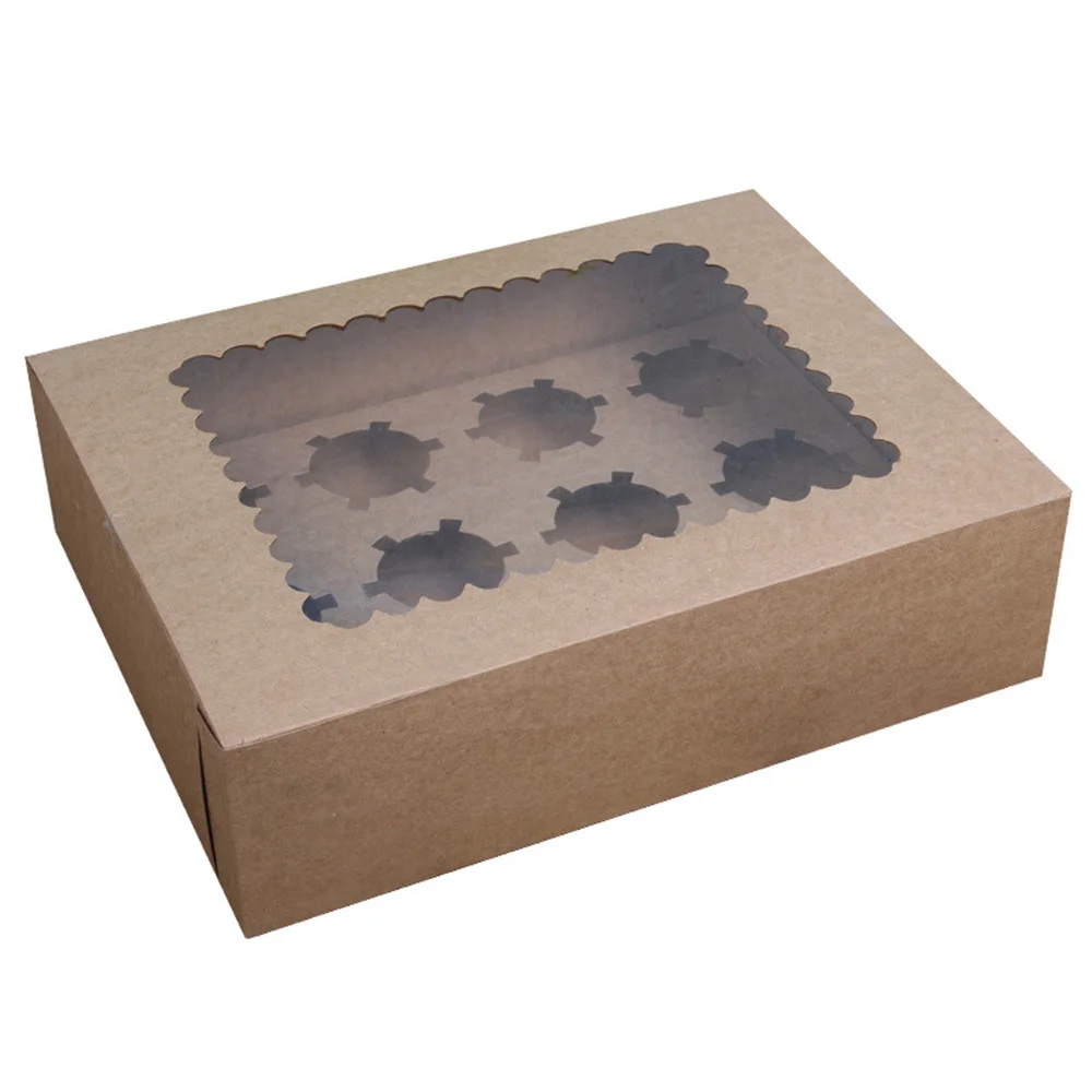 2/4/6/12 Hole Windowed Cupcake Boxes Windowed Cupcake Boxes Convenient White Secure Removable Tray Cupcake Boxes For Gifting
