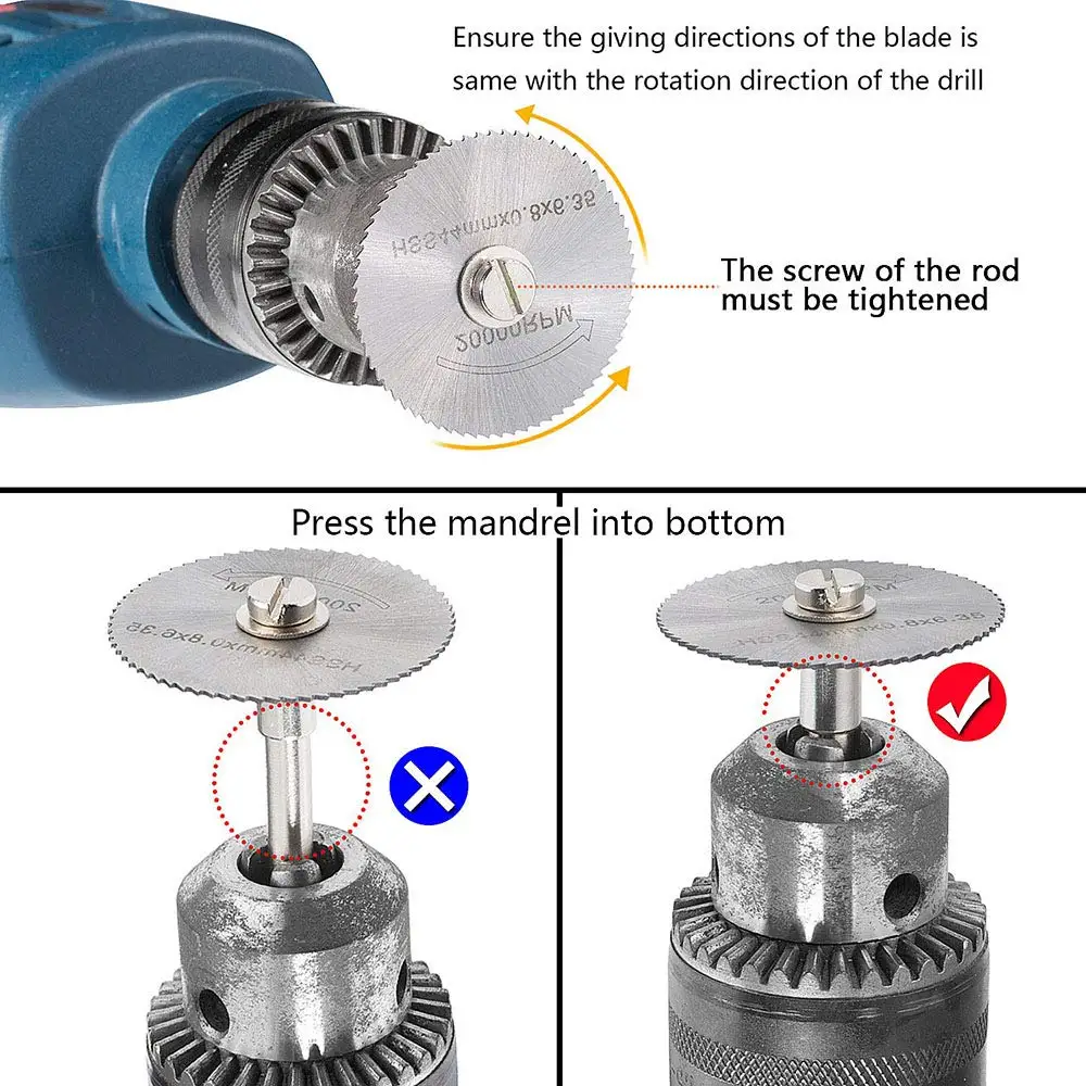 7Pcs 25/32/50 HSS Circular Saw Blade Rotary Tool For Dremel Metal Cutter Power Tool Set Wood Cutting Discs Drill Mandrel Cutoff