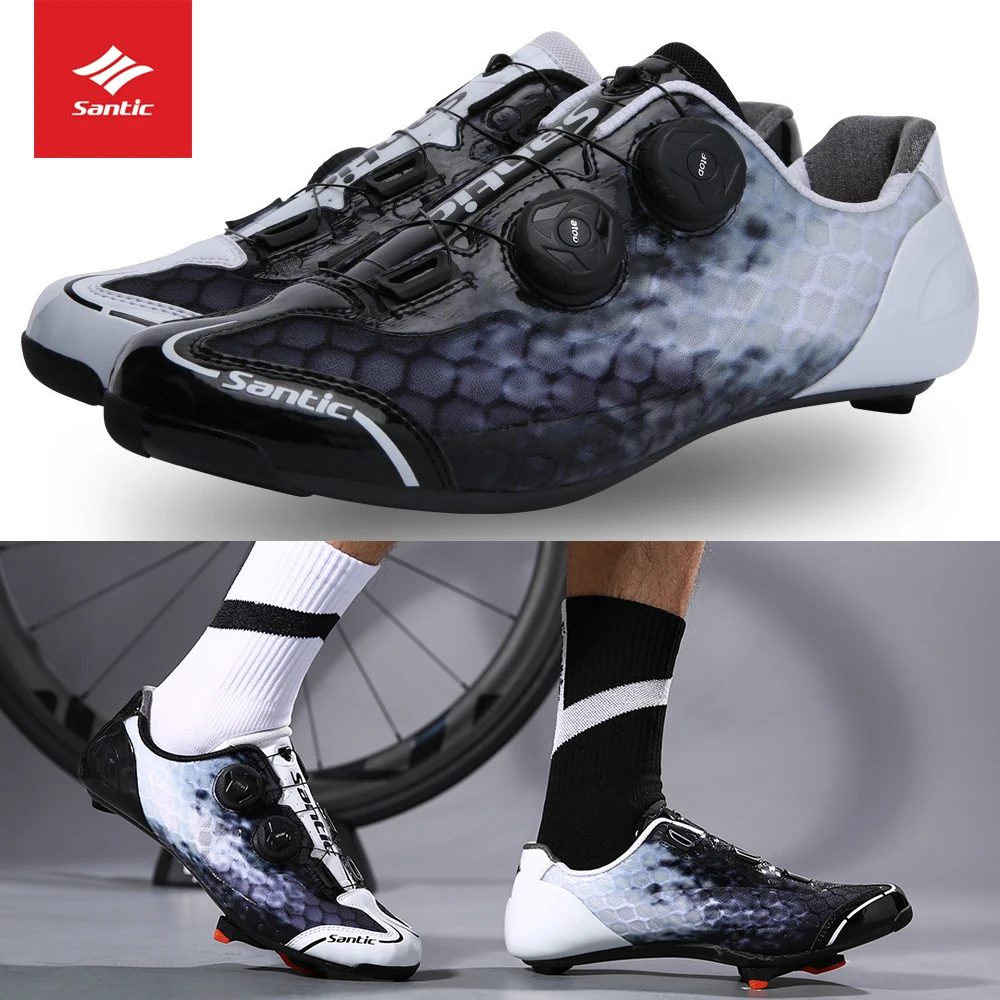 

Cycling Shoes For Men Road Bike Lock Shoes Carbon Fiber Sole Double Rotating Buckle Fast Fixing Racing Bicycle Shoes