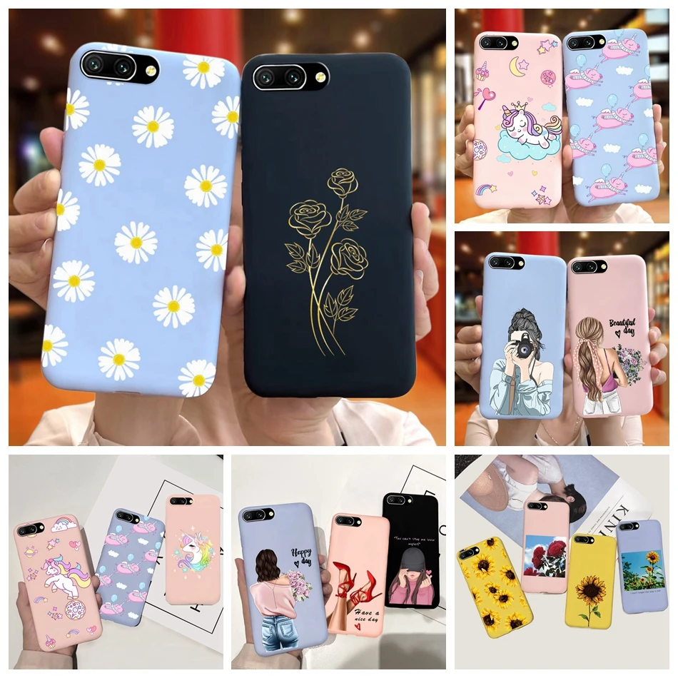 Pretty Girl Sunflower Case For Huawei Honor 10 Phone Case Soft Silicone TPU Back Cover For Honor 10 COL-L29 L19 Funda Honor10