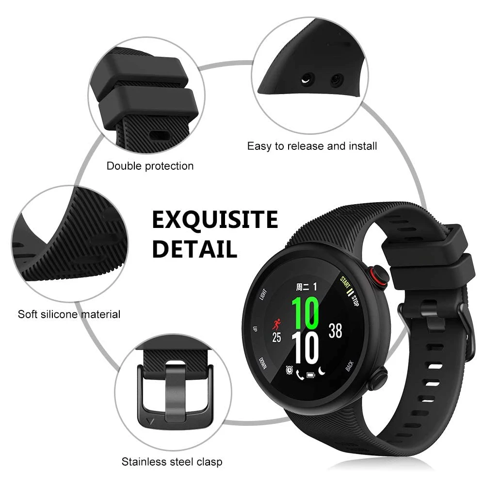 YAYUU-Correa de reloj para Garmin Forerunner, 45 bandas, silicona suave, deportiva, repuesto, correa para ejercicio, Garmin Forerunner 45