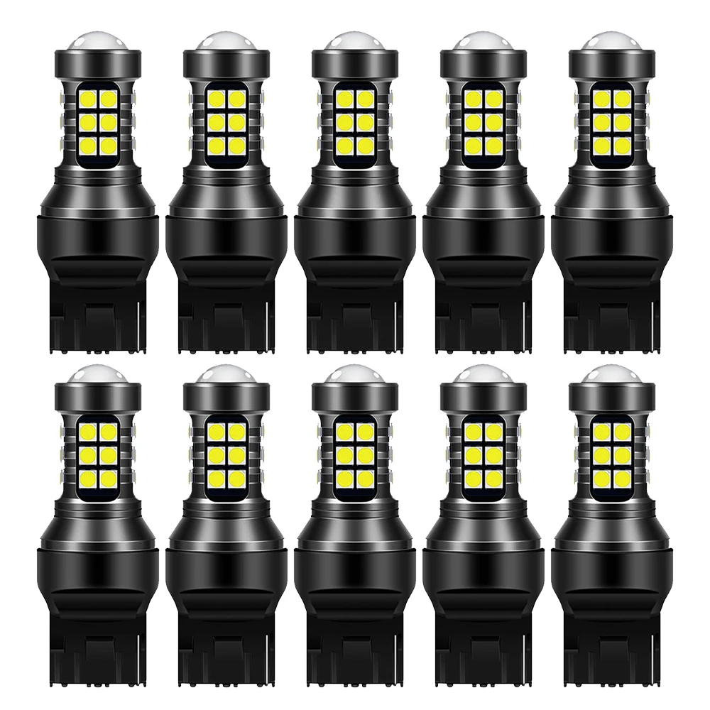 10X 7440 7443 W21W WY21W T20 3157 P21W LED Bulb BAU15S PY21W BA15S P21/5W Car Lights Amber Yellow Red Brake Lights Reverse Lamp