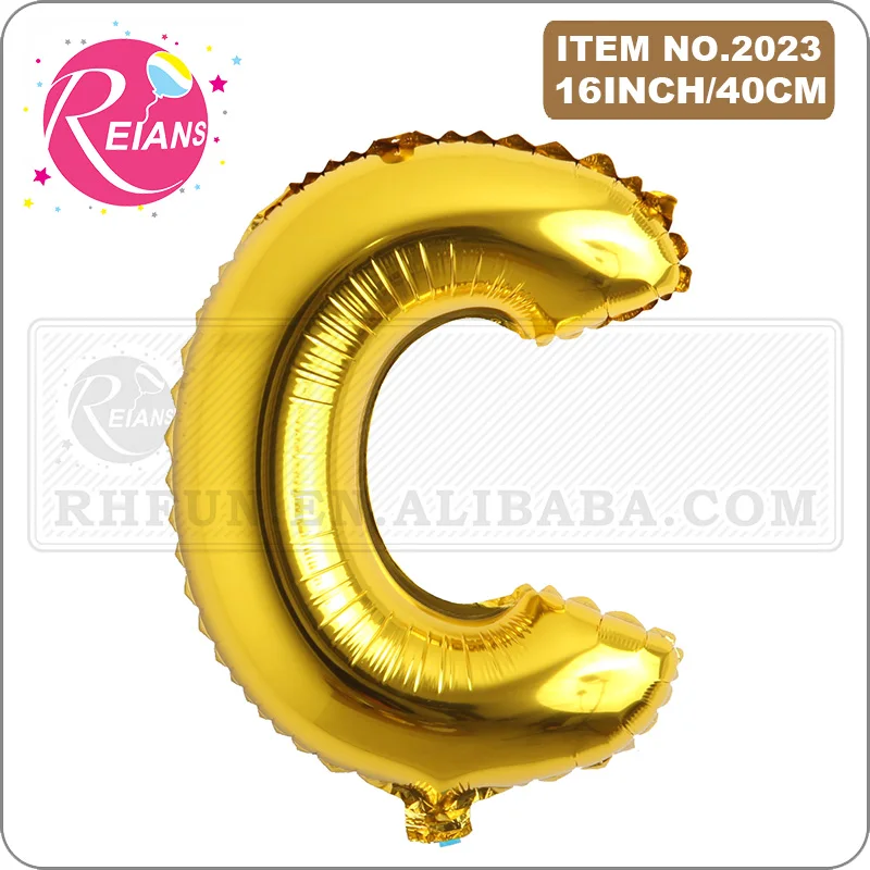 16 inch Gold Letter number Foil Balloons Inflatable Aluminum Ball Wedding Party Decoration Balloon Happy Birthday Party Supplies