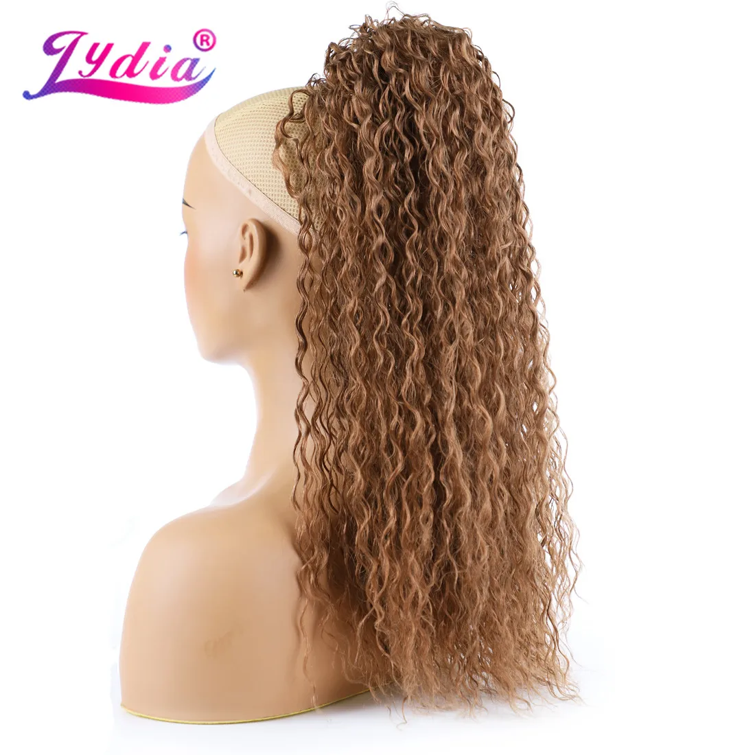 Lydia Synthetic Drawstring Ponytail Afro Kinky Curly Hairpiece With Two Plastic Combs  All Colors Available Light Brown 18 Inch