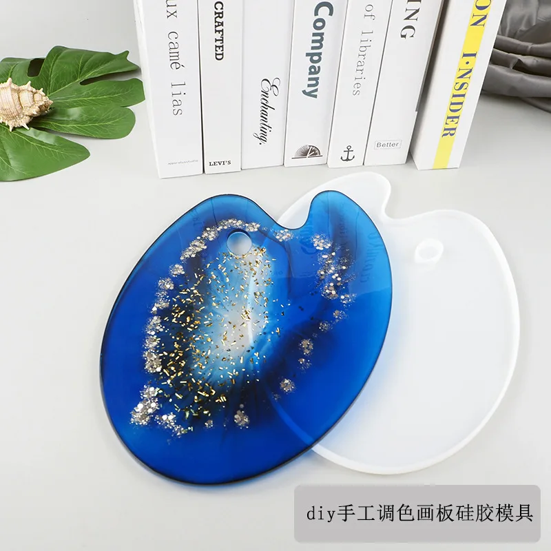 

Crystal Mirror Palette Painting Board Resin Silicone Mold DIY Creative Handmade Table Decoration Epoxy Casting Molds Jewelry