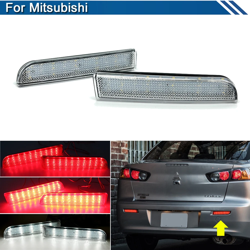 

LED Rear Bumper Reflector Warning Light For Mitsubishi Lancer Evolution X Outlander Sport/RVR/ASX Reversing Braking Brake Light