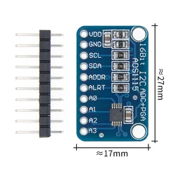 16 Bit I2C ADS1115 Module ADC 4 Channel with Pro Gain Amplifier