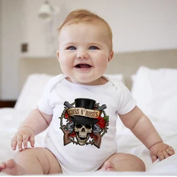 Nowość 2021 Guns n 'roses body dziecięce zestaw moda Rock Baby Boy ubrania lato z krótkim rękawem noworodki Romper 0-24M Dropship