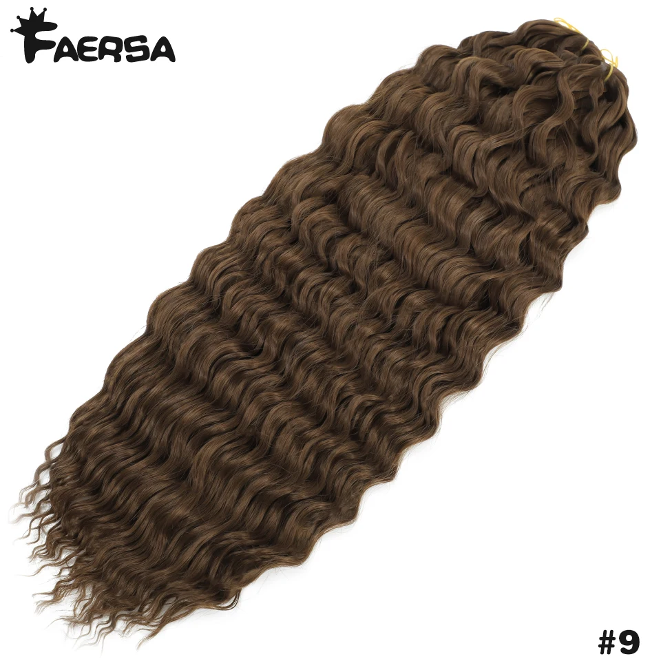 Deep Water Wave Twist Crochet Hair Crochet Braid Ombre Braiding Hair Extensions Synthetic Afro Curls For Women Low Tempreture