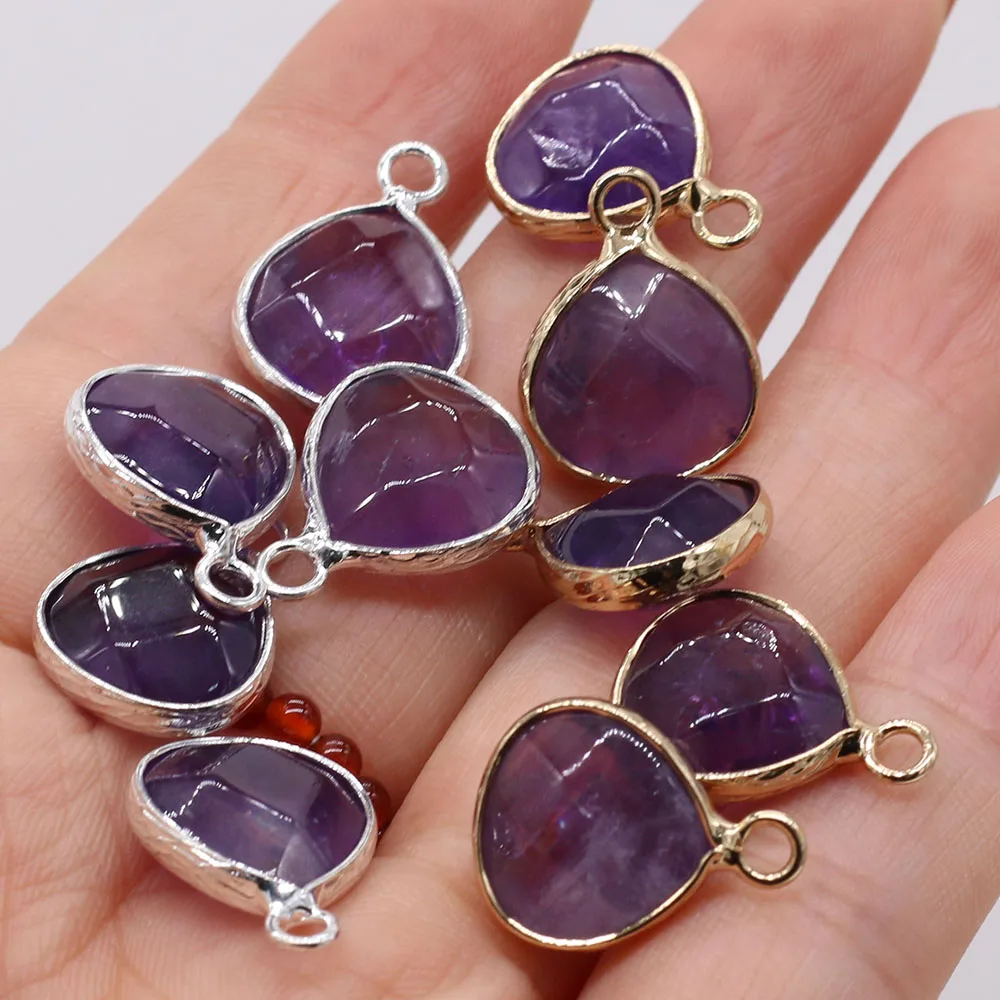 

Natural Stone Gem Amethyst Pendant Beads Handmade Craft DIY Necklace Bracelet Earrings Jewelry Accessories Gift Making 18x14mm