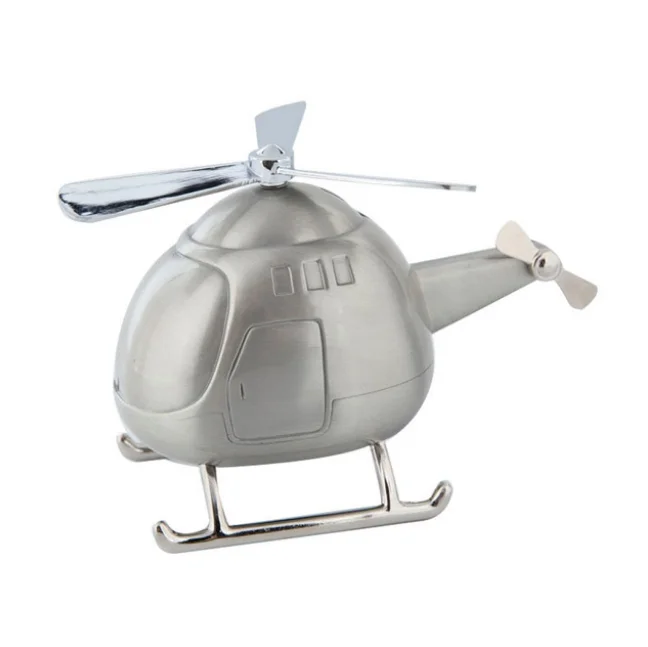 Helicopter Model Metal Tin Metal Piggy Bank Children's Toys Home Decoration Coin Counter Cash Box Toy For Saving Money LFB902