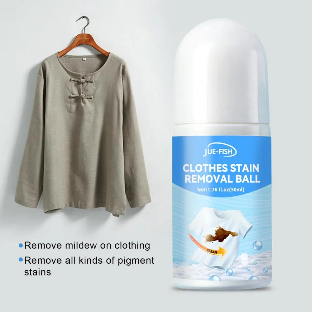50ML เสื้อผ้า Stain Ball แบบพกพาประยุกต์กว้างผงซักฟอกเครื่องปรุงรสเสื้อผ้า Stain Ball สําหรับ Home Stain Rolling Ball