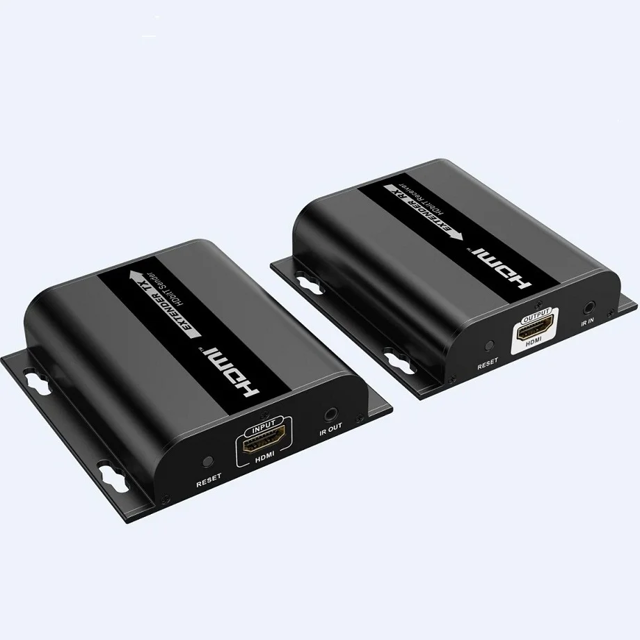 Up to 120m, HDMI-compatible 1080P@60Hz Extender with IR LAN Repeater over RJ45 Cat5e/Cat6 HDCP1.4 Converter  LKV383 V4.0