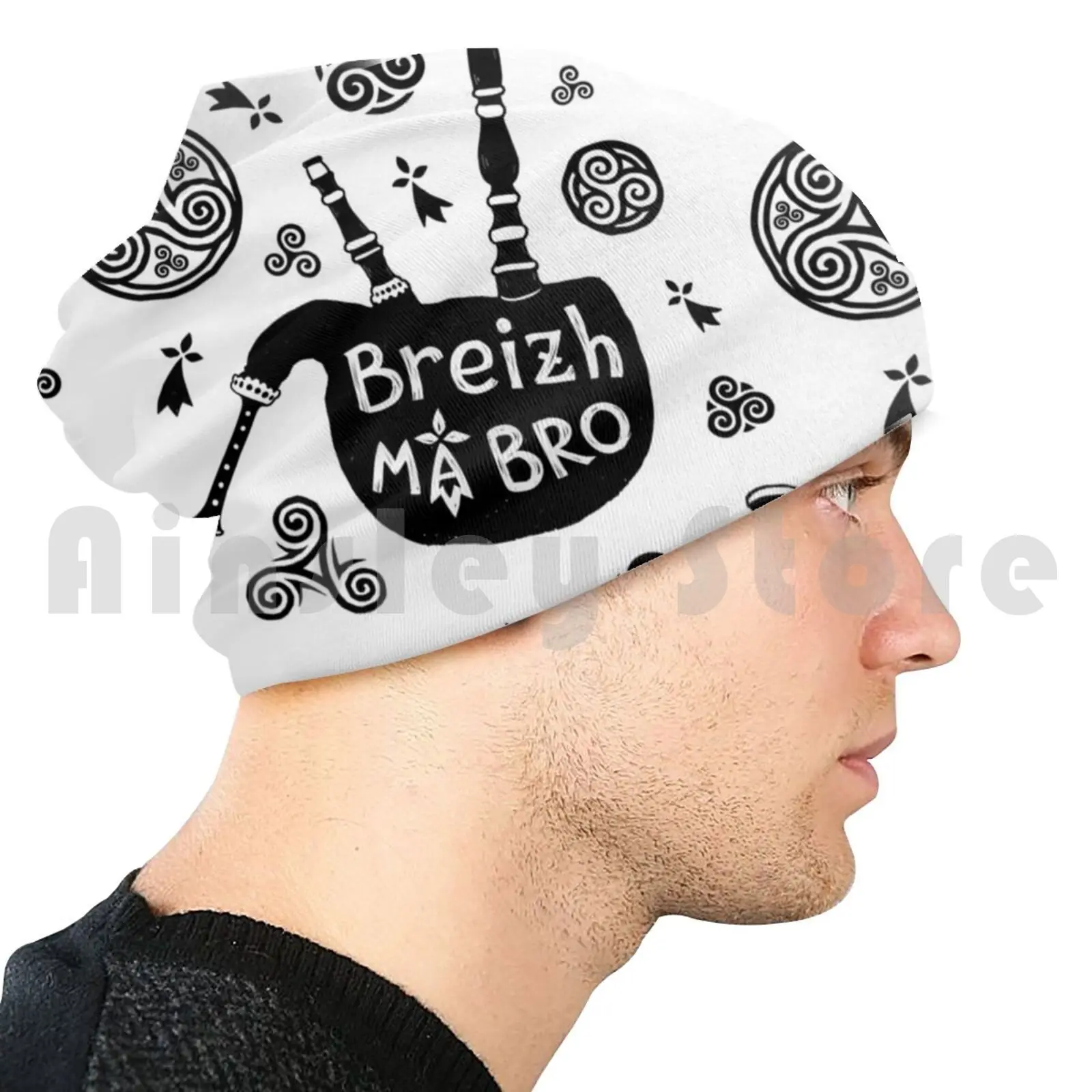 Breizh , Ma Bro! Beanies Pullover Cap Comfortable Bretagne Breton Breizh Ma Bro Brittany Cornemuse Biniou Triskel image 3
