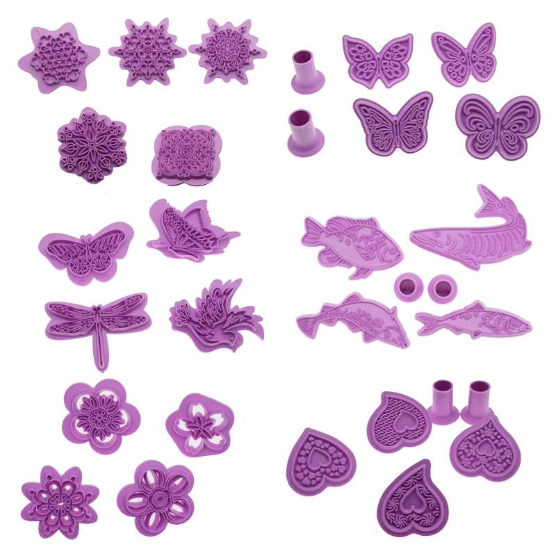 Polymer Clay Tool Embossing Plastic Stamp Mandala/snow/butterfly/flower Pattern Stammping Sheet Pottery Ceramic Texture Tools