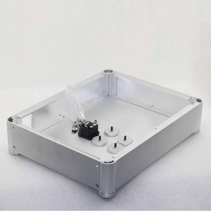 Усилитель для самостоятельной сборки 320*76*250 мм, Матовый алюминиевый круглый Угловой зеркальный усилитель, чехол для телефона, корпус для наушников