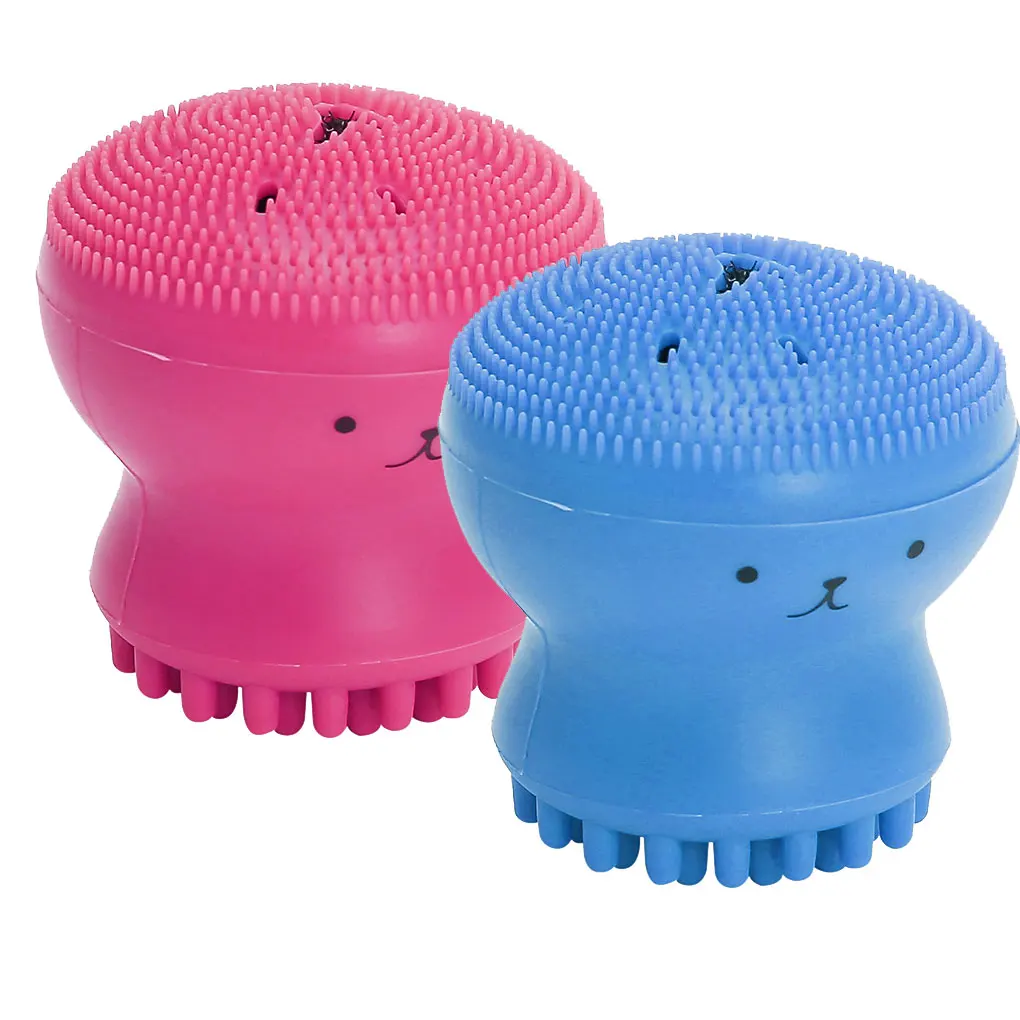 Petit nettoyeur de visage en forme de pieuvre en silicone, brosse pour le visage, livres en profondeur, brosse de lavage, masseur, beauté, nettoyage