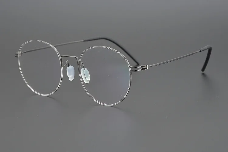 Round no screw frame female retro glasses male round frame ultra light gold silk casual business myopia frame