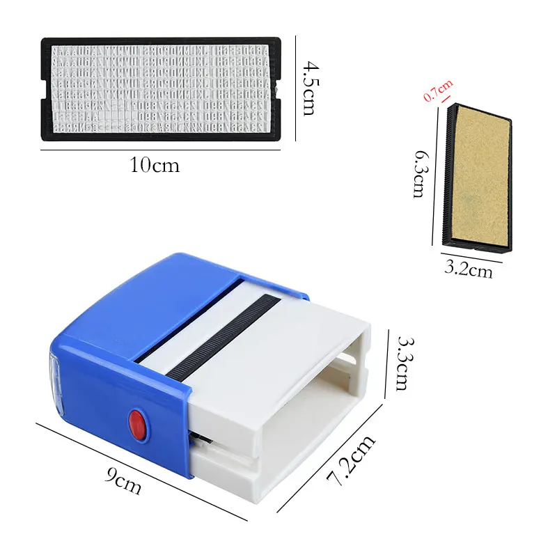 Self-Inking Stamp Set Custom Personalised DIY Business Name Number Address Printing Rubber Stamp + Tweezers Kit Office Supplies