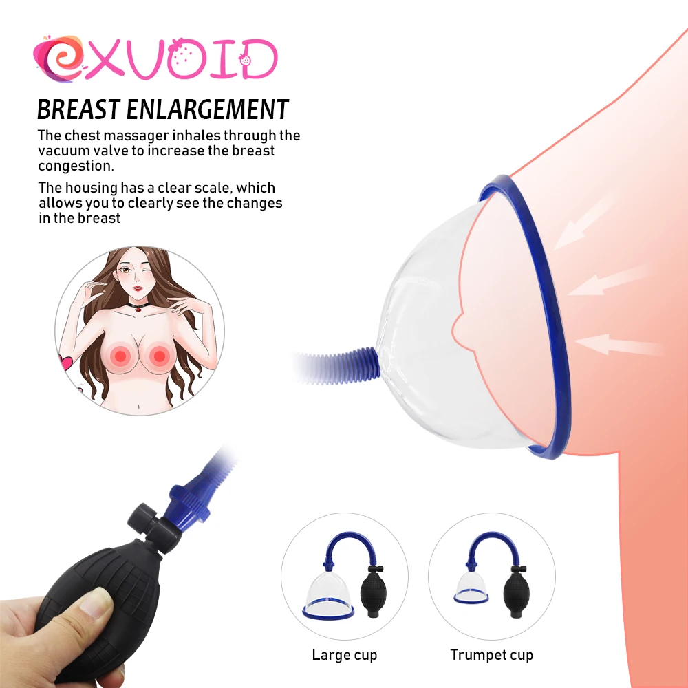 EXVOID Nipple Sucker Breast Enhancement Vacuum Cup Sex Shop Nipple Massager Breast Pump Sex Toys For Woman Breast Enlarger