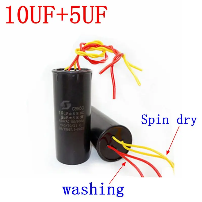 

Semi-automatic double-cylinder washing machine 4-wire CBB60 10UF+5UF Starting Capacitor Motor Run parts