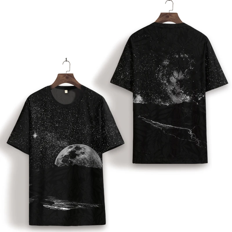 

Starry space 3d printing fashion casual luxury short sleeve t shirt Summer New quality soft comfortable smooth t shirt menXS-7XL