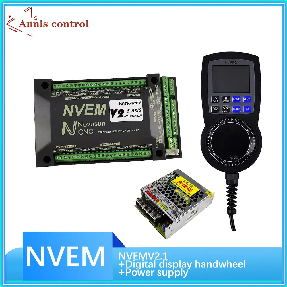 NVEM mach3 cnc controller 3/4/5/6 axis controller system cnc engraving machine kit 6 digital display electronic handwheel