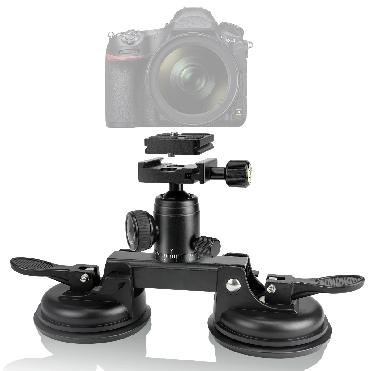 

Heavy Duty (20 Lbs Load) True DSLR Camera Suction Cup Car Mount Professional Camcorder Hi-Speed Motion Vehicle Holder w/BallHead