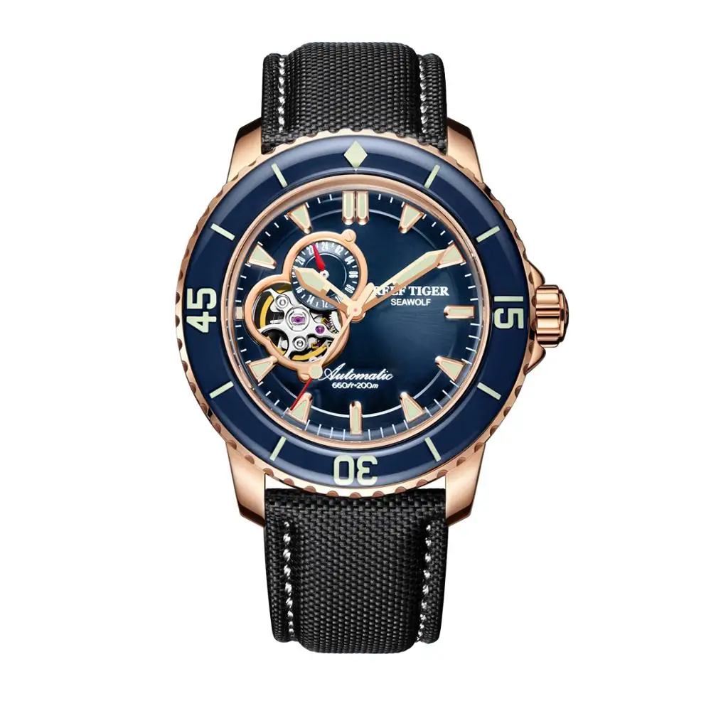 

Reef Tiger мужские часы для дайвинга, мужские роскошные автоматические часы спортивные часы 200 м водонепроницаемые наручные часы механические военные часы reloj hombre