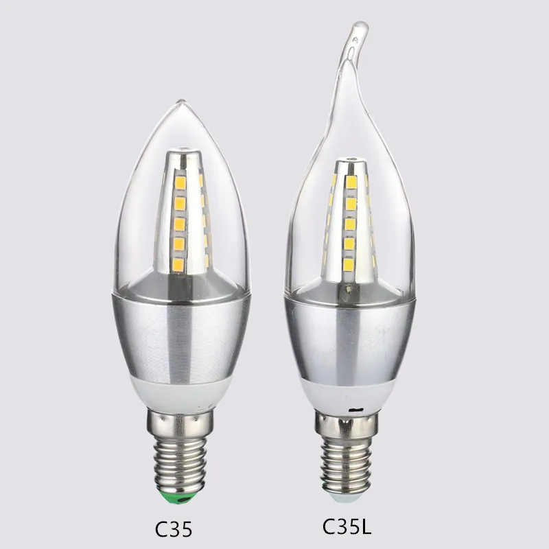 LED Candle Bulb E14 E27 5W 7W 9W 12W AC 220V 110V Retro antique Glass Lamp Vintage C35 C35L Corn lamp 360 Degree
