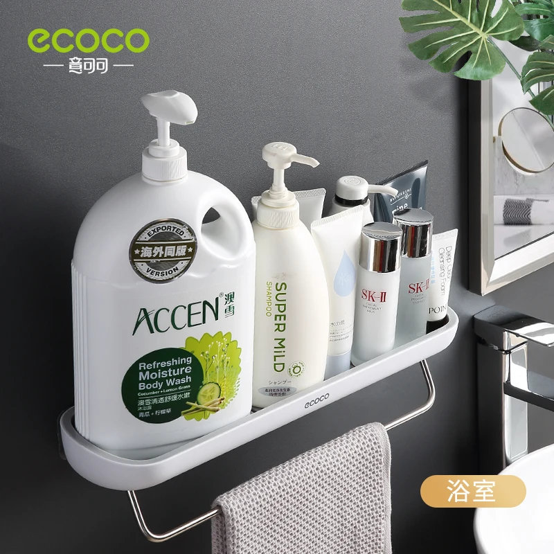 ECOCO Bathroom Shelf Shower Storage Organizer Caddy Organizer Wall Mount Shampoo Rack No Drilling Kitchen Storage