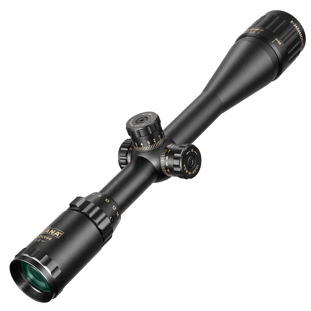 Imagem -02 - Diana 624x44 Óptica Tática Mira Cruzada Verde Vermelho Iluminado Riflescope Caça Rifle Scope Sniper Airsoft Armas de ar